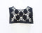 Black Lace Applique Rectangular Shape Embroidered